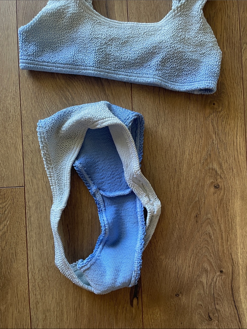 bond-eye Ombre Blue Textured Bikini Set - Picture 4 of 5
